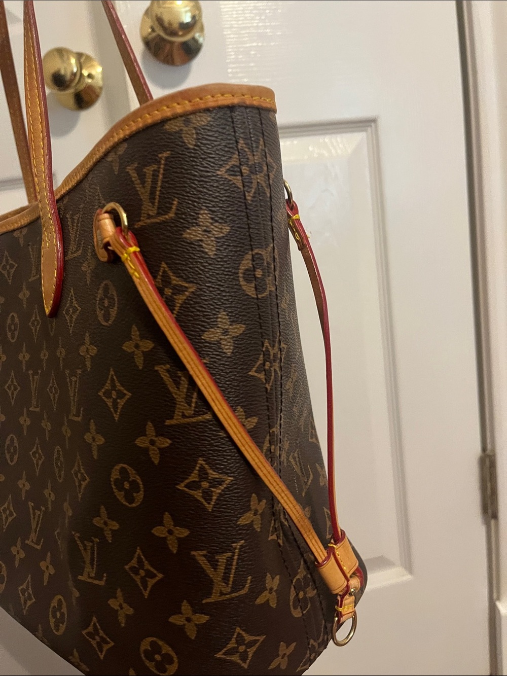 Brown Monogram Tote with Tan Trim - Picture 3 of 6